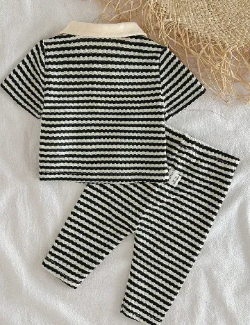 Compleu Shein Kids, crem/negru