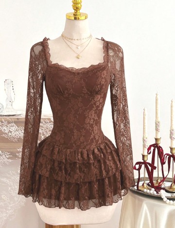Rochie scurta SHEIN, maro
