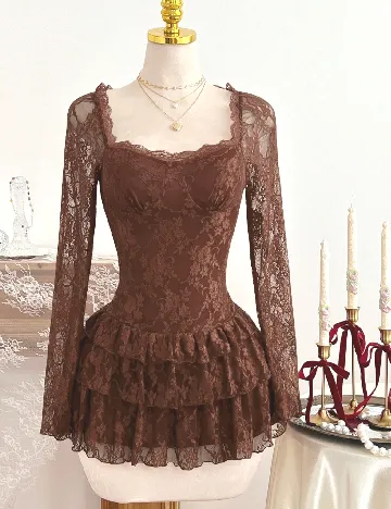 Rochie scurta SHEIN, maro