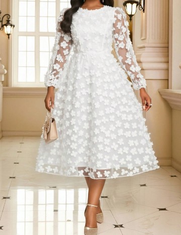 Rochie medie SHEIN CURVE, alb