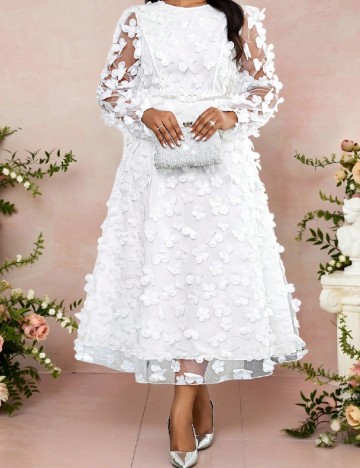 Rochie medie SHEIN CURVE, alb