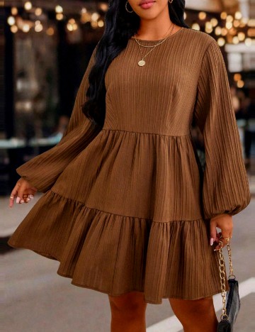 Rochie scurta SHEIN CURVE, maro