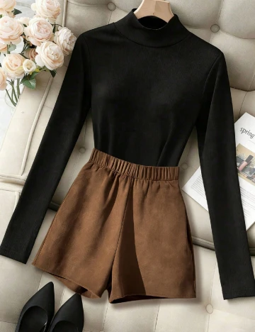 Fusta pantalon SHEIN, maro