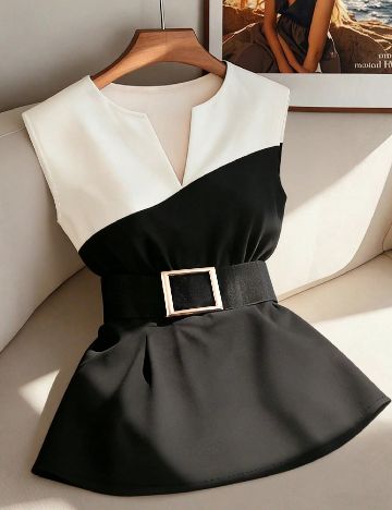 Bluza SHEIN, negru/alb