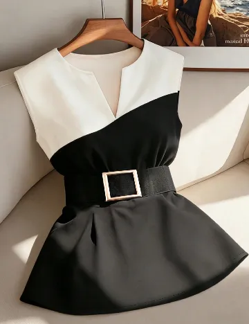 Bluza SHEIN, negru/alb