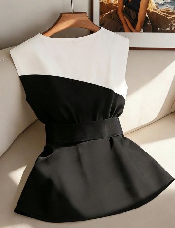 Bluza SHEIN, negru/alb