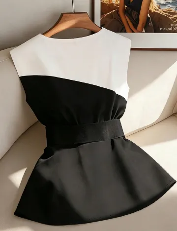 Bluza SHEIN, negru/alb