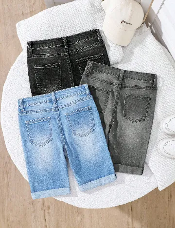 Set Pantaloni scurti 3 perechi Shein Kids, mix culori