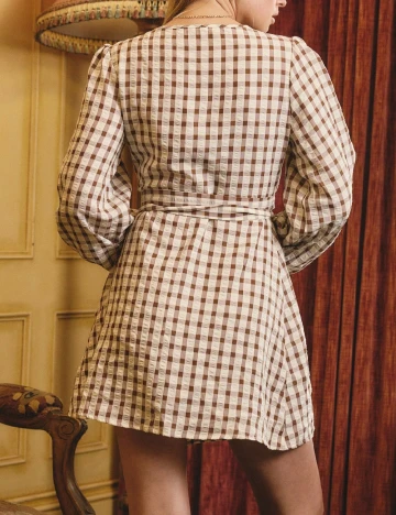 Rochie scurta Aralina, maro