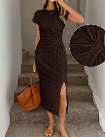 Rochie medie SHEIN, maro inchis