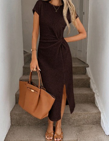 Rochie medie SHEIN, maro inchis