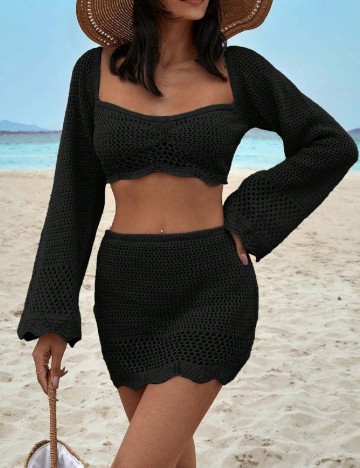 Compleu De Plaja SHEIN, negru