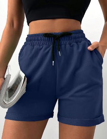 Pantaloni scurti SHEIN, albastru