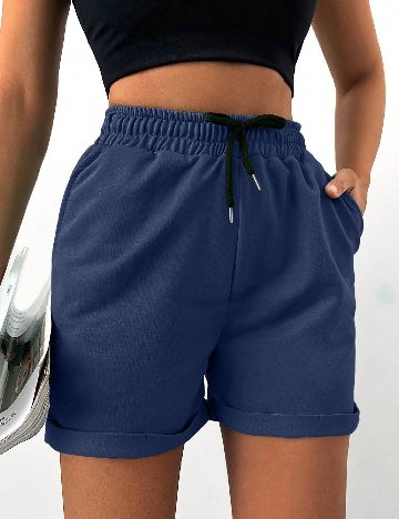 Pantaloni scurti SHEIN, albastru