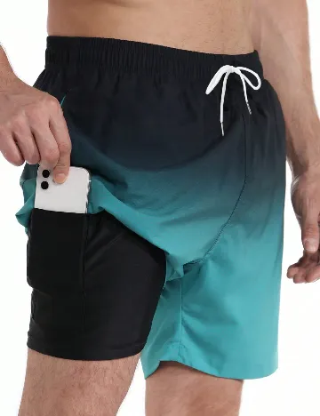 Pantaloni scurti SHEIN Plus Size Men, albastru/negru