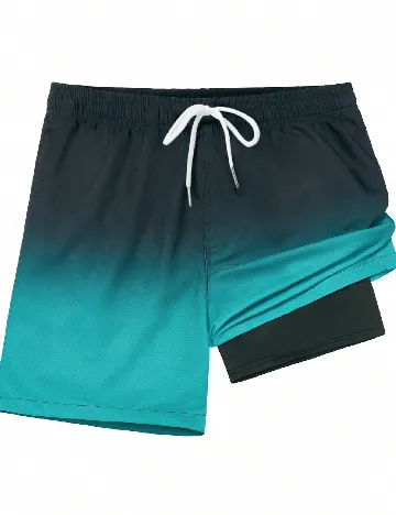 Pantaloni scurti SHEIN Plus Size Men, albastru/negru