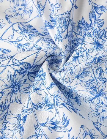 Rochie scurta SHEIN, albastru/alb