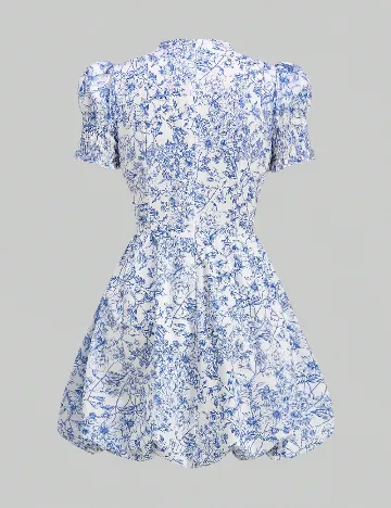 Rochie scurta SHEIN, albastru/alb