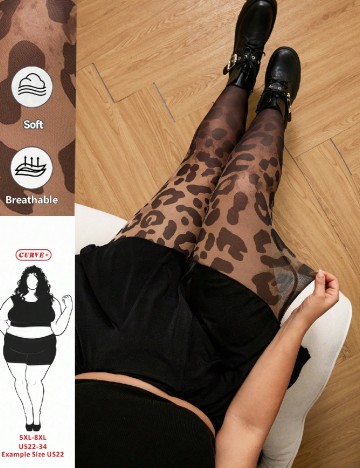 Ciorapi SHEIN CURVE, animal print