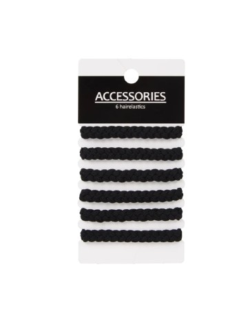 Set elastice de par 6 bucati ACTION, negru