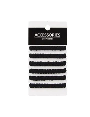 Set elastice de par 6 bucati ACTION, negru