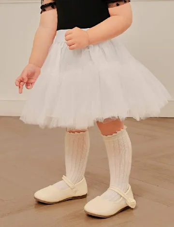 Fusta Shein Kids, alb