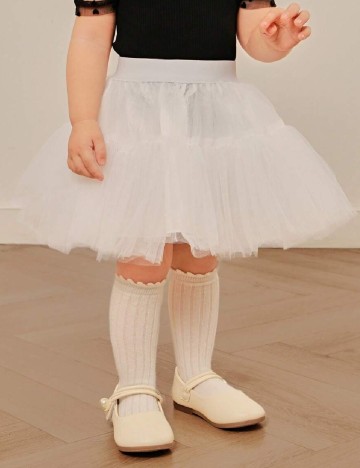 Fusta Shein Kids, alb