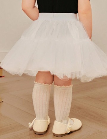 Fusta Shein Kids, alb