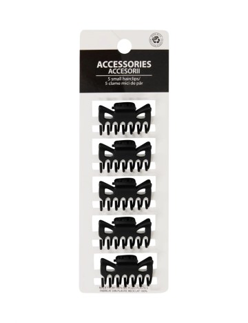 Set clame de par 5 bucati ACTION, negru