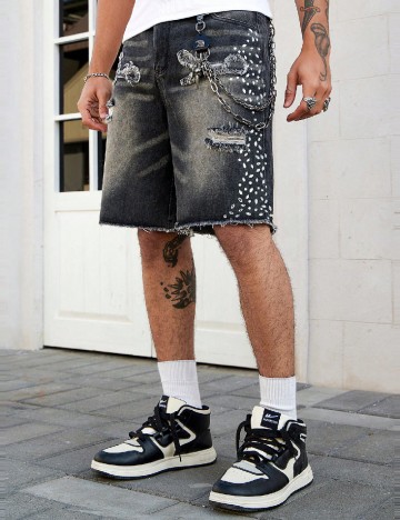 Pantaloni scurti Romwe, gri