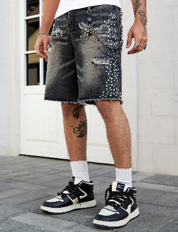 Pantaloni scurti Romwe, gri