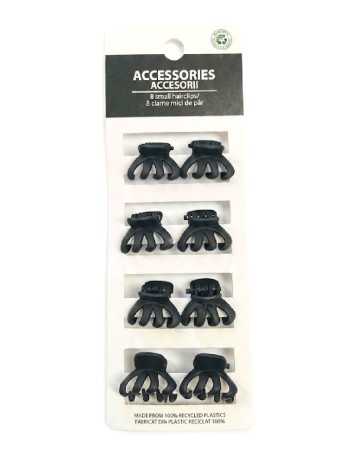Set clame de par 8 bucati ACTION, negru