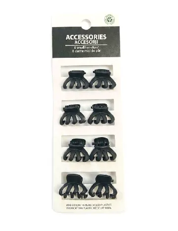 Set clame de par 8 bucati ACTION, negru