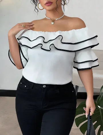 Bluza SHEIN CURVE, alb