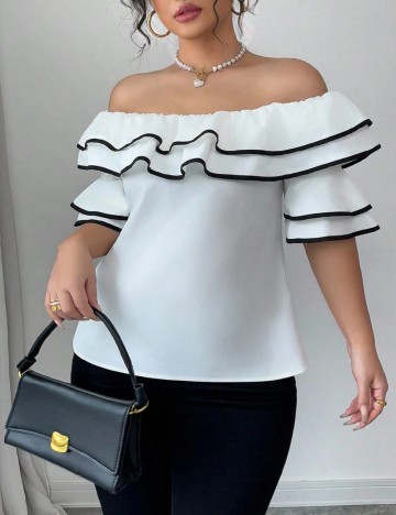 Bluza SHEIN CURVE, alb