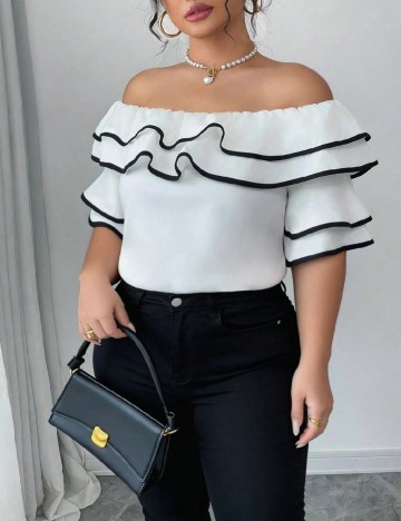 Bluza SHEIN CURVE, alb
