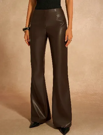 Pantaloni imitatie de piele SHEIN, maro