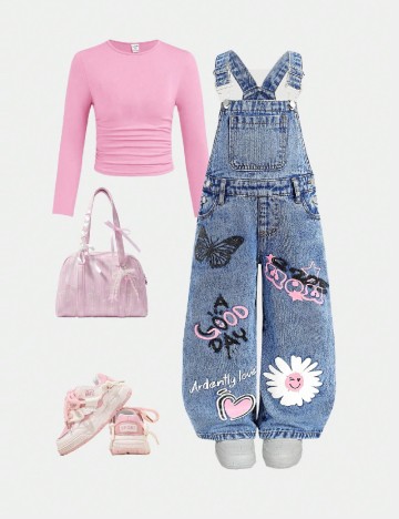 Salopeta Shein Kids, albastru