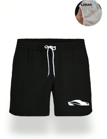 Short de baie SHEIN, negru