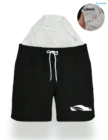 Short de baie SHEIN, negru