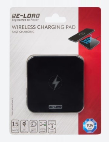Încărcător wireless 15 W Re-load, negru