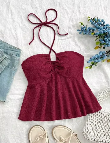 Top SHEIN, burgundy