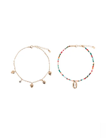 Set bratari de picior 2 bucati ACTION, mix culori