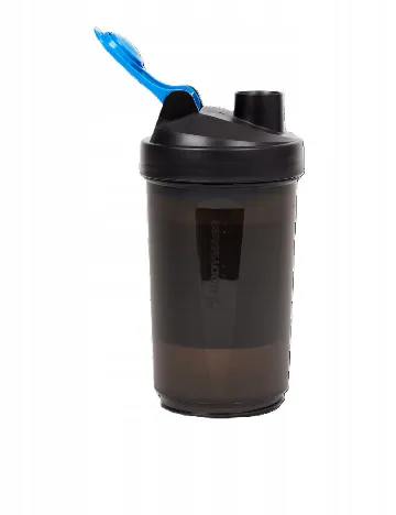 Shaker multifunctional 600 ml Bodymass Nutrition, negru