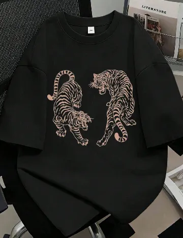 Tricou SHEIN Plus Size Men, negru
