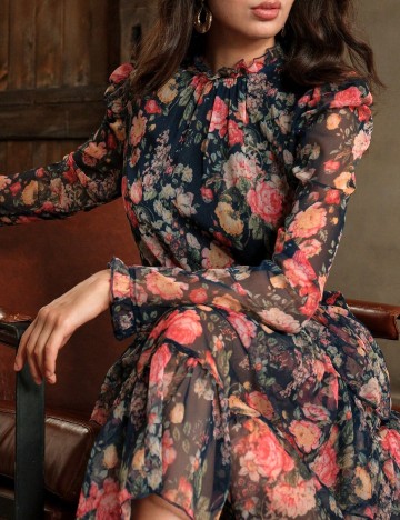 Rochie medie Anewsta, floral print