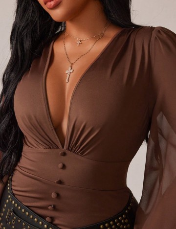 Rochie scurta SHEIN CURVE, maro