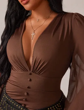 Rochie scurta SHEIN CURVE, maro
