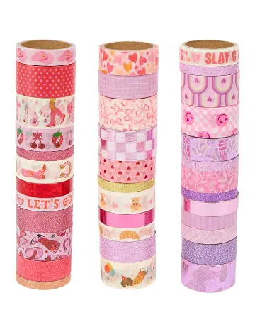 Set banda adeziva decorativa Washi, 36 bucati Craft Sensations, mix culori