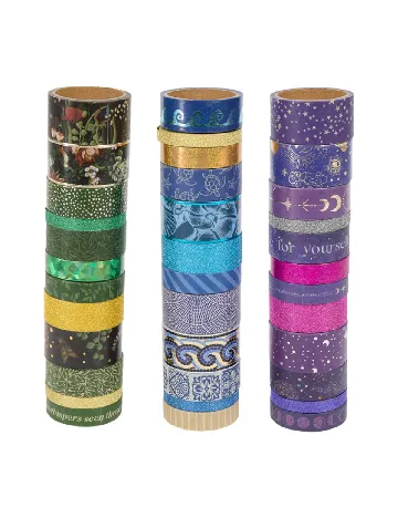 Set banda adeziva decorativa Washi, 36 bucati Craft Sensations, mix culori